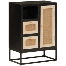 vidaXL Sideboard Schwarz cm Massivholz Mango und Eisen