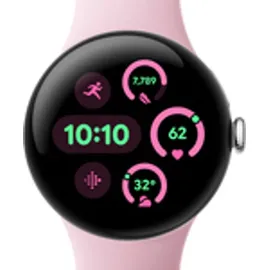 Google Pixel Watch 3 41 mm Bluetooth polished silver Sportarmband rose quartz