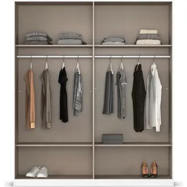 Rauch »Kleiderschrank Schrank Garderobe AGORDO TOPSELLER Schlafzimmer«, (in zwei Griff-Farben mit Dekor- oder Hochglanzfront), durchdachte Innenausstattung, in 6 Breiten und 2 Höhen MADE IN GERMANY, grau (graumetallic), B:181cm H:210cm T:54cm,