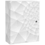 banjado XXL Medizinschrank Abschliessbar 35x46x15cm Arzneischrank Weiß Aus Metall Mit Motiv Nautilus