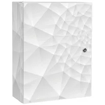 banjado XXL Medizinschrank Abschliessbar 35x46x15cm Arzneischrank Weiß Aus Metall Mit Motiv Nautilus