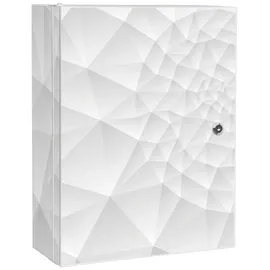 banjado XXL Medizinschrank Abschliessbar 35x46x15cm Arzneischrank Weiß Aus Metall Mit Motiv Nautilus