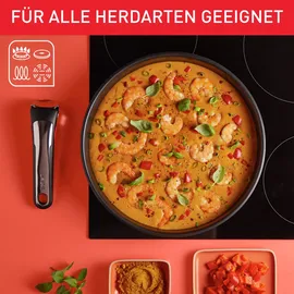 Tefal Ingenio Emotion Topf-Set 13-tlg. 3 x Pfanne 22 cm + 26 cm + 28 cm + 2 x Kasserolle 16 cm + 20 cm + Griff + Deckel + Accessoires