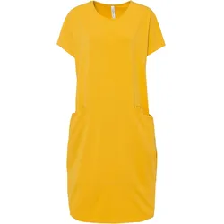 bonprix Jerseykleid mit Taschen, gelb, 40/42 (M), mit Baumwolle