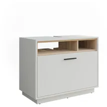 Vicco Waschbeckenunterschrank Beatrice, Weiß/sonoma, 80 x 64 cm mit Schublade