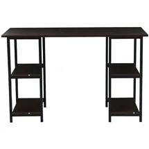 Svita STUDIO Schreibtisch Regal Nussbaum-Optik schwarze Metall-Beine
