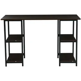 Svita STUDIO Schreibtisch Regal Nussbaum-Optik schwarze Metall-Beine