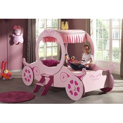 Kinderbett VIPACK Betten Gr. Liegefläche B/L: 90 cm x 200 cm, kein Härtegrad, rosa (rosa, pink) Kinder Kinder-Einzelbetten Betten Bett "Kutsche"