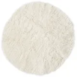 THEKO Wollteppich THEKO "FLOKOS 1250", beige (natur), H:40mm Ø:70cm, Wolle, Teppiche, original griechischer Flokati, Hochflor, Uni-Farben, reine Wolle