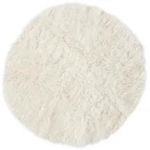 THEKO Wollteppich THEKO "FLOKOS 1250", beige (natur), H:40mm Ø:70cm, Wolle, Teppiche, original griechischer Flokati, Hochflor, Uni-Farben, reine Wolle