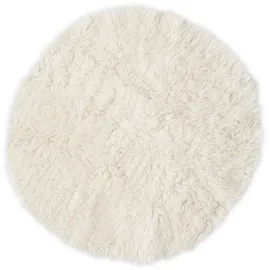 THEKO Wollteppich THEKO "FLOKOS 1250", beige (natur), H:40mm Ø:70cm, Wolle, Teppiche, original griechischer Flokati, Hochflor, Uni-Farben, reine Wolle
