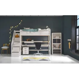 Lifetime Hochbett Basis 257 x 177 x 132 cm Kiefer massiv weiß