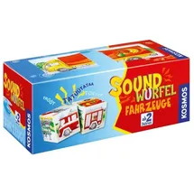 Kosmos 697372 Soundwürfel Fahrzeuge, Lernspielzeug mit Geräuschen, für Kinder ab 2 Jahre, Spielzeug für Kleinkinder, Geräusche von Feuerwehrauto, Lokomotive, Hubschrauber, Rennwagen, LKW, Schiff