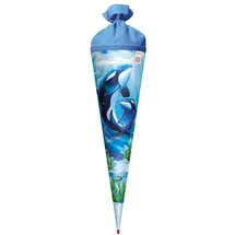 ROTH Motiv-Schultüte, Orcas, 70 cm, rund, Rot(h)-Spitze, Filzverschluss
