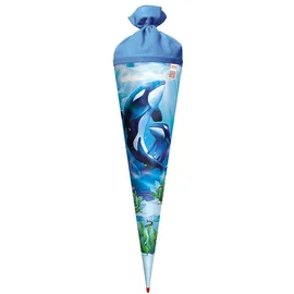 ROTH Motiv-Schultüte, Orcas, 70 cm, rund, Rot(h)-Spitze, Filzverschluss