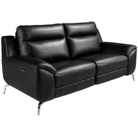 Angel Cerda Sofa, Schwarz, Edelstahl, Leder, 192x92x93 cm, Wohnzimmer, Sofas & Couches, Sofas