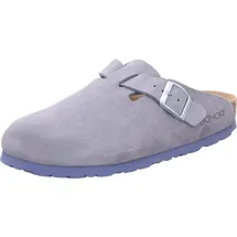 ROHDE Damen Clog Leder Pantolette robust klassisch Schnalle Alba 6071, Größe:38 EU, Farbe:Grau - 38