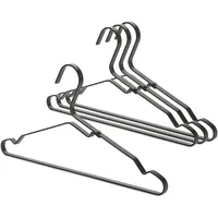 Brabantia Aluminium Kleiderbügel, 4er Set, Schwarz, One Size