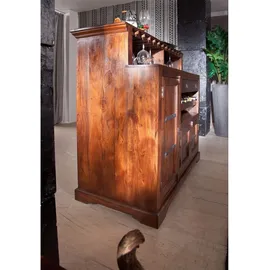 Massivmoebel24 Bar Akazie 140x66x125 nougat lackiert OXFORD 903