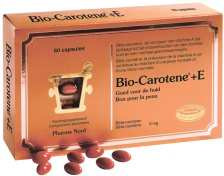 Pharma Nord Bio-Carotin+E Beta-Carotin + Vitamin E Haut 60 Kapseln