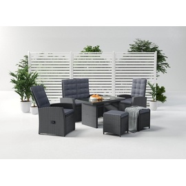 KONIFERA Gartenlounge-Set »Paris«, Sitzmöbel-Sets grau Outdoor Möbel verstellbare Rückenlehne, Polyrattan, Aluminium Bestseller