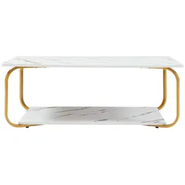 [en.casa] Kolta Weiß Gold 120 x 60 x 43 cm