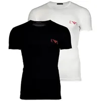 Emporio Armani Herren 2-Pack Crew Neck T-Shirt Unterhemd, Weiß/Schwarz,