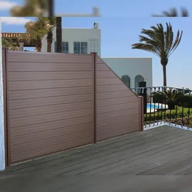 Mendler Windschutz WPC-Sichtschutz Sarthe 0,98 m braun WPC