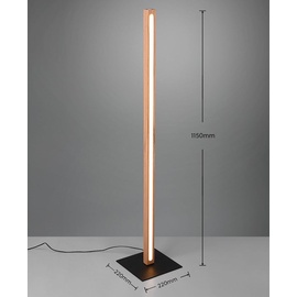 ETC Shop LED Stehleuchte, Naturholz, Touchfunktion, dimmbar H 115 cm