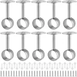 10 Stück Gardinenstange Halterung, 32,5 mm Silber Vorhangstangenhalter, Deckenha