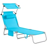 SoBuy Sonnenliege 198 x 62 x 31 cm Blau