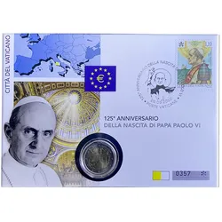 "2 €-Numisbriefe Europa" – Ausgabeland: Vatikan - Motiv: 125. Geburtstag Papst Paul VI