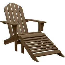 vidaXL Gartensessel mit Fußstütze Holz Braun