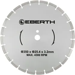EBERTH Diamanttrennscheibe 350mm, für Gipsplatten, Fliesen & Ziegel