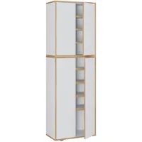 VCM Salia 60 x 183 x 33 cm 9 Fächer 4 Drehtüren / weiß