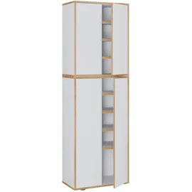 VCM Salia 60 x 183 x 33 cm 9 Fächer 4 Drehtüren / weiß