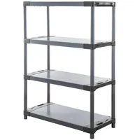 Proregal Kunststoffregal Grey Bear Low HxBxT 138x110x46cm, Fachlast 120kg, Grau Kunststoff, 110x138x46 cm Wohnzimmer, Regale