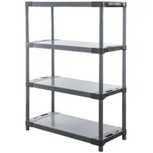Proregal Kunststoffregal Grey Bear Low HxBxT 138x110x46cm, Fachlast 120kg, Grau Kunststoff, 110x138x46 cm Wohnzimmer, Regale