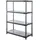 Proregal Kunststoffregal Grey Bear Low HxBxT 138x110x46cm, Fachlast 120kg, Grau Kunststoff, 110x138x46 cm Wohnzimmer, Regale