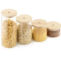 Navaris Glasbehälter Set 4-teilig transparent 1 l