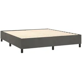 vidaXL Boxspringbett mit Matratze & LED Dunkelgrau 180x200 cm Samt