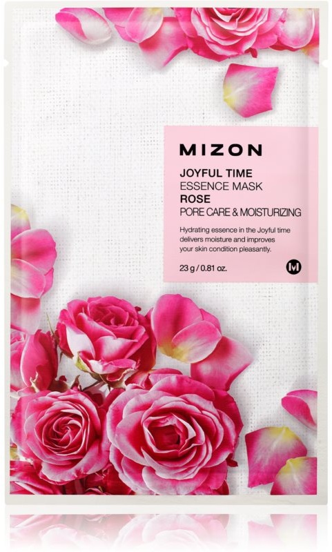 Mizon Joyful Time Rose Feuchtigkeitsspendende Tuchmaske zum verkleinern der Poren 23 g