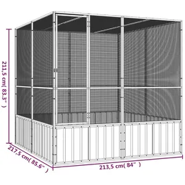 vidaXL Vogelkäfig Anthrazit 213,5x217,5x211,5 cm Verzinkter Stahl