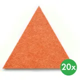 Akustikplatte, Dreieck, 20x20x20 cm, 20 Stück, orange
