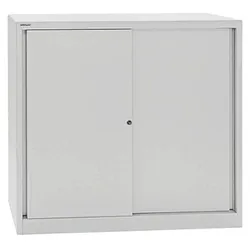 BISLEY Schiebetürenschrank ECO, SD12112S645 lichtgrau 2 Fachböden 120,0 x 43,0 x 118,1 cm