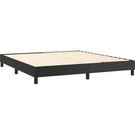 vidaXL Boxspringbett mit Matratze Schwarz 160x200 cm Kunstleder - Schwarz