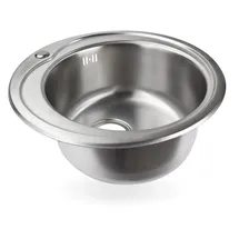 NINDO Edelstahl Spüle `Ronda 2` - Rundes Einbauspülbecken
