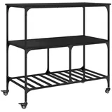 vidaXL Küchenwagen Schwarz 100x50x95 cm Holzwerkstoff