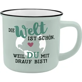 SHEEPWORLD Becher Motiv Welt 0,35 l Weiß