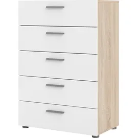 INOSIGN Kommode "Pepe Highboard", weiß (eiche struktur, weiß hochglanz), B:70cm H:102cm T:40,3cm, Spanplatte, Sideboards, Schubladenkommode, Schubkastenkommode, Breite 70 cm, Höhe 102 cm